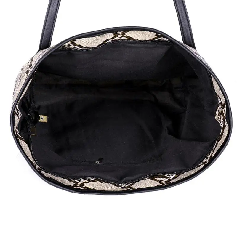 Женская модная сумка через плечо со змеиным принтом, Женская вместительная сумка с верхней ручкой из искусственной кожи, сумка для покупок, torebki damskies