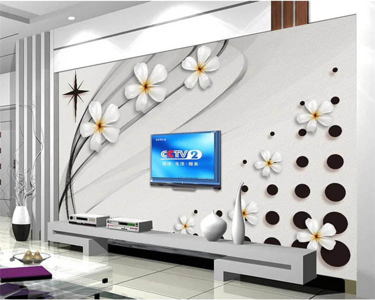 Custom 3D Photo Wallpaper Black And White Fashion Flower Stereoscopic Relief TV Background Decor Wall Painting Mural Wallpapers