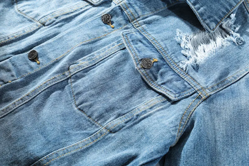 Patchwork Ripped Hole Destroyed Tie Dye Denim Jackets 3