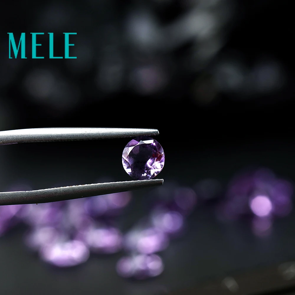 Top quality Brazil natural amethyst,6mm 0.8ct round brilliant cut gemstone for jewelry making,DIY loose stone