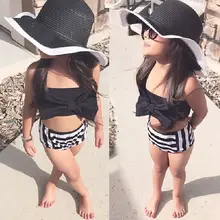 Hot sale New Baby Girls Kids Bikini Set Knot Top Bottoms Swimsuit Swimwear Bathing Suit Cute
