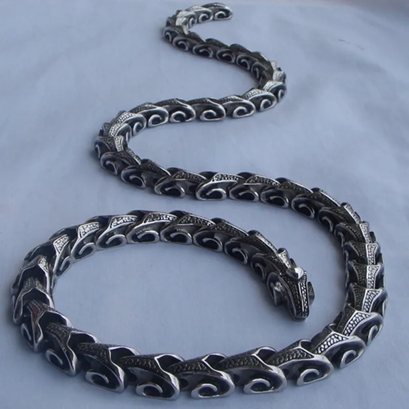 10 мм мужское байкерское ожерелье из Кости Дракона 316L, цепочка из нержавеющей стали, ювелирное изделие, 2 способа ношения, цепочка, ожерелье s или браслет