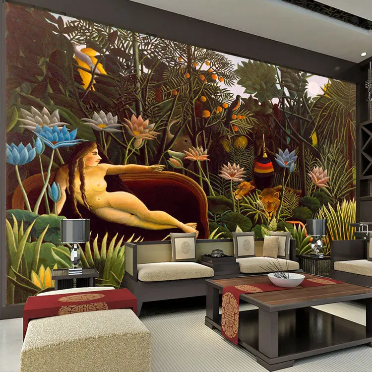 Die Traum Wandmalereien Rousseau Gemälde Tapete Kundenspezifische 3D