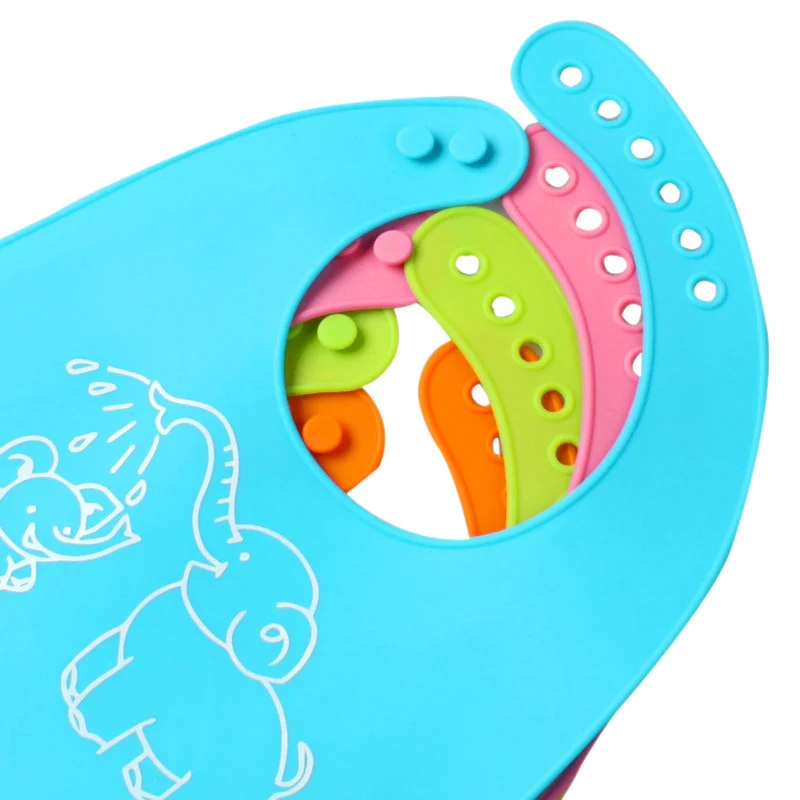 Cartoon Prints Baby Bibs Baby Waterproof Adjustable Silicone Kid Baby Girl Boy Bibs Apron Baby Fashion Feeding Stuff Burp Cloths