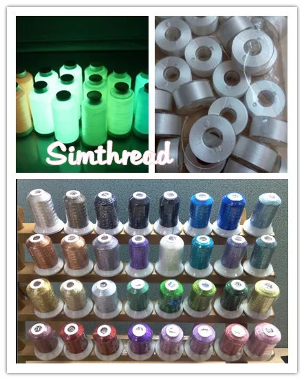 

Simthread Brand 500m/cone MS /MH Metallic Machine embroidery thread&glow thread& bobbin thread for home Machine+free shipping