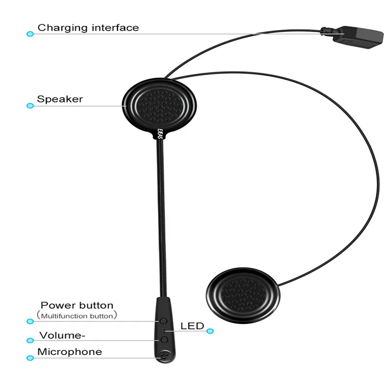 EJEAS E1 шлем Bluetooth гарнитура Interfone 15 м CSR чип 270 мАч 12 часов разговора микрофон динамик