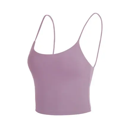 Oyoo, без рукавов, мягкий укороченный Топ для женщин, облегающий розовый топ для йоги, спортивный топ для спортзала, топы на бретелях, милые рубашки, одежда для фитнеса, 9 цветов - Цвет: Dove