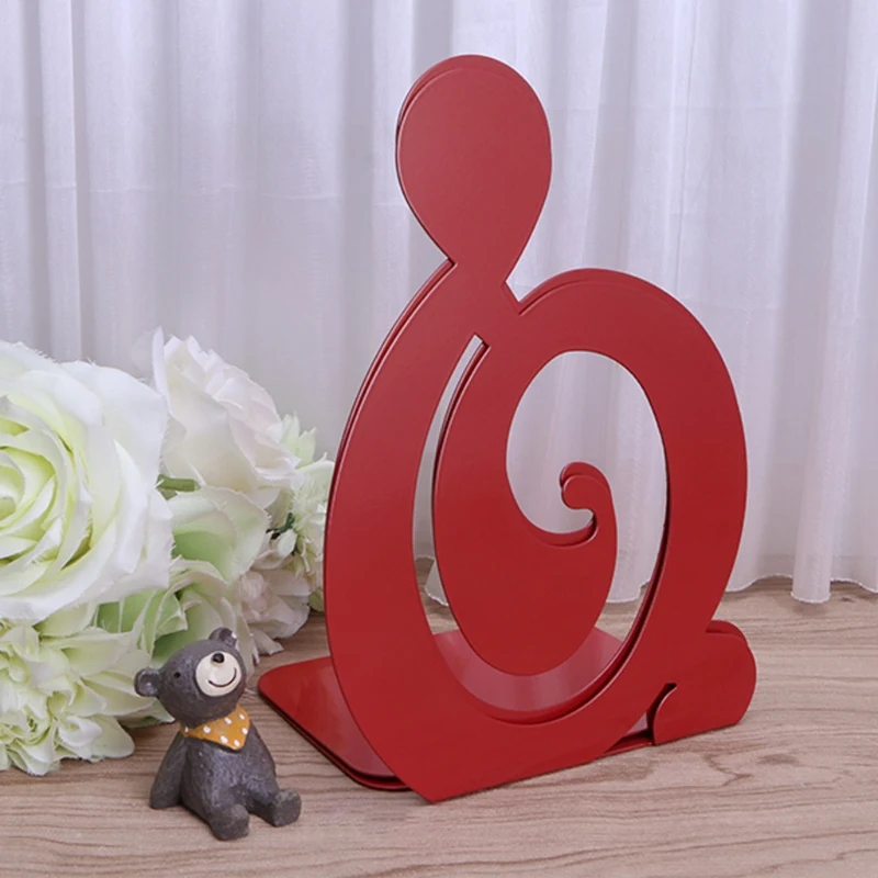 Musical Note Metal Bookends Iron Support Holder Desk Stands For Books