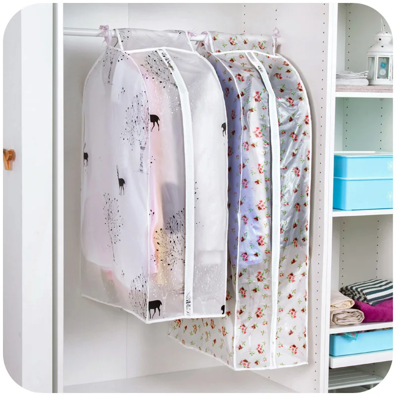 

Organization Storage Bag dust bags Cover Clothes Protector Case for Overcoat Suits Garment Hanging his pocket Organizador