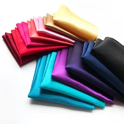 Costume Chic pour hommes, mouchoir carré de couleur unie, pour robe de mariée, soirée, poche en soie unie 