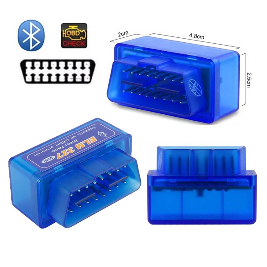 Автомобильный мини сканер ELM327 12 языков ELM 327 Bluetooth OBD2 для Android Torque OBDII Car V2.1