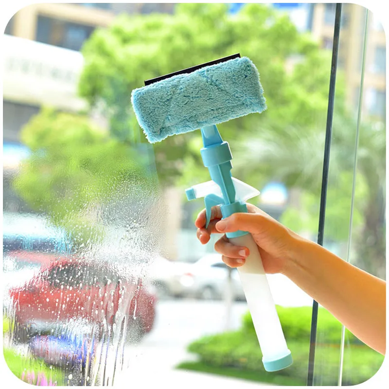 New Double sided window cleaning brush glass wiper Telescopic Handle