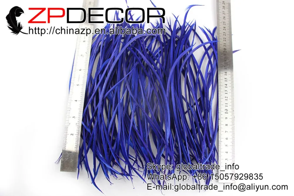 Royal Blue Dyed Goose Biot Feather (3)