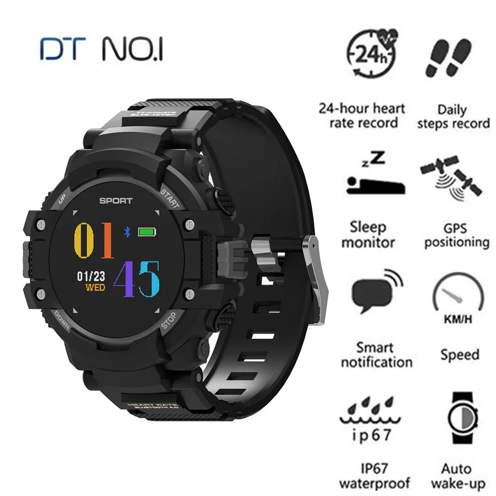 

NO.1 F7 Smart Watch Real-Time Heart Rate Temperature Monitor Smart Watches GPS BT 2.0 Sport Wearable Devices For Android IOS