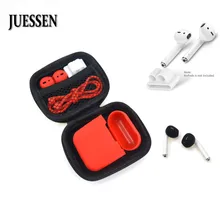 JUESSEN, аксессуары для AirPods, силиконовый защитный чехол, чехол, анти потеря, ремешок и крышка для ушей, крючки для Apple AirPods, чехол