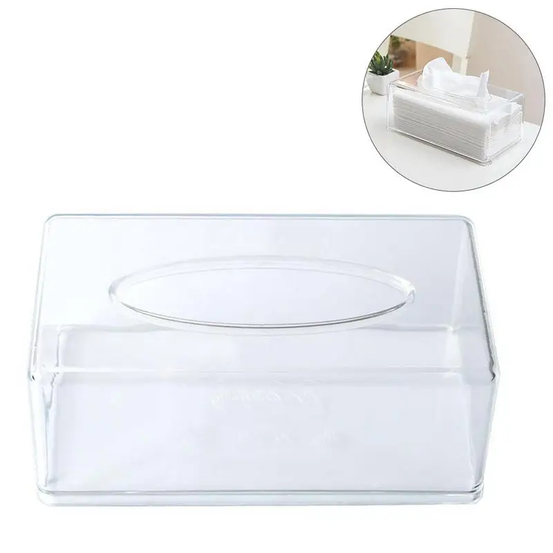 Прозрачные прямоугольные бумажные салфетки коробка для хранения крышка акриловый прозрачный пластиковый лоток автомобиль отель прямоугольные бумажные салфетки коробка для хранения - Цвет: Clear