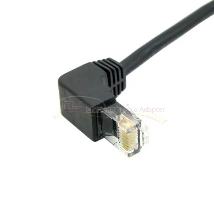 Para baixo Duplo 90 para a Direita Em Angulo bend 8P8C FTP STP UTP Cat 5e Lan Ethernet Rede патч корд Cabo Macho 2 m|patch cord|lan