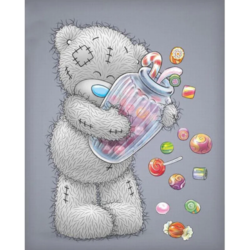 5D DIY full Square Round Drill diamond painting Cross stitch lovely bear Rhinestone embroidery Home Mosaic decor