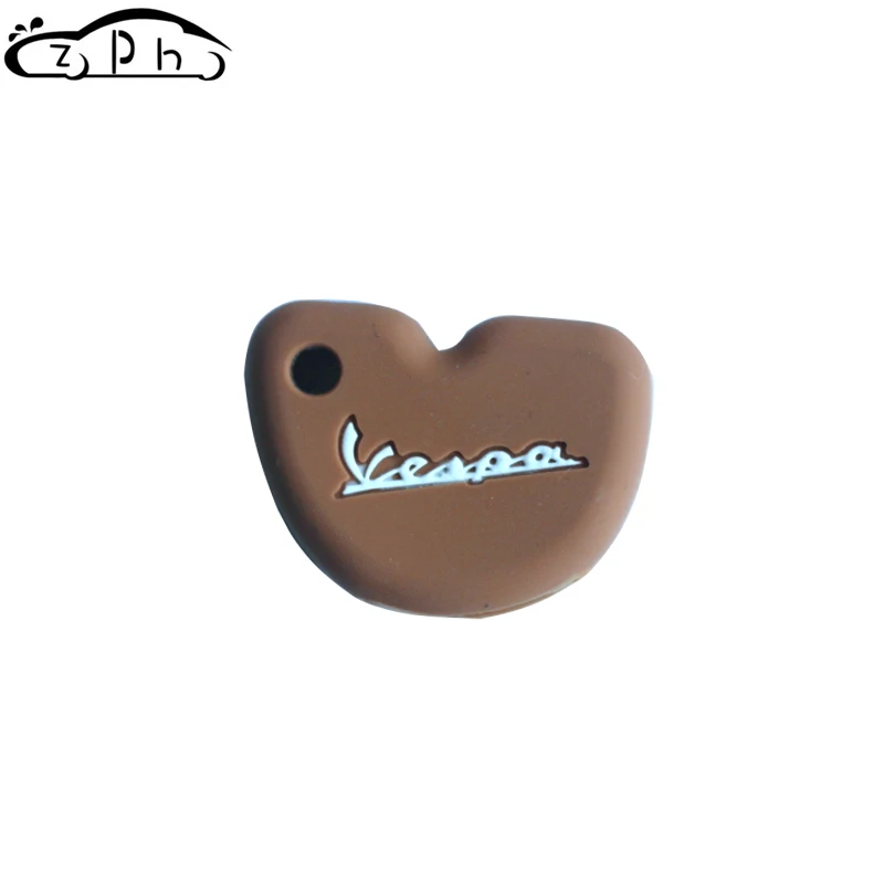 Стильный силиконовый резиновый чехол для ключей Vespa Enrico Piaggio GTS300 LX150 Fly 125 3vte Gts 200 ключ для мотоцикла - Название цвета: Коричневый