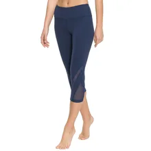 Women Yoga Capri Slim Mesh Leggings Fitness Running Female Tights Pant High Waist Sports Gym Stretch Sportswear Clothing