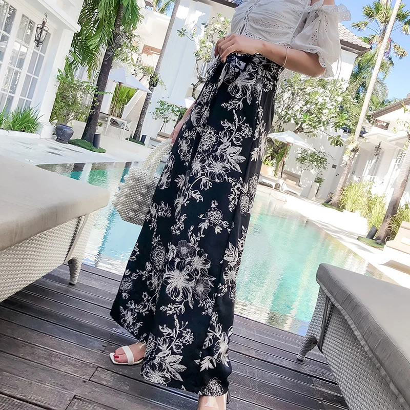 

Pottis Really trousers 2018 vacation Thailand pants big yards Bohemia wide leg pants fashion beach pants