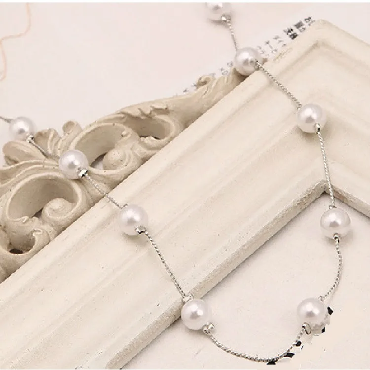 Women Jewelry Imitation Pearl Necklaces & Pendants Wild Ladies Retro Necklace Rose Gold Bijoux Femme Gift For Friends