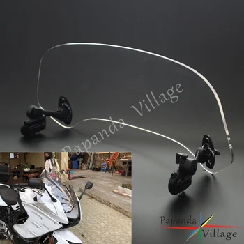 

For Yamaha YZF TDM R3 GSF1250 CBF600 FJR1300 Honda Kawasaki Adjustable Clip On Universal Windshield Extension Air Deflector