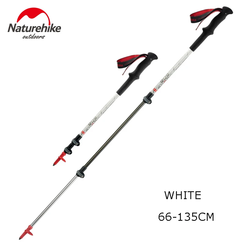 Naturehike карбоновые пробковые треккинговые палки регулируемые сверхлегкие походные палки для ходьбы трости альпенштоки для альпинизма - Цвет: White