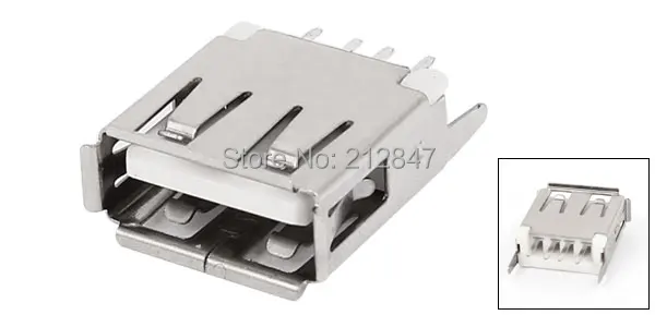 USB 2.0 Type 4 Pin A Female PC Computer Solder Board Connector Port Jack.Bjpg