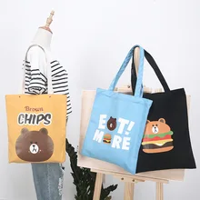 1 шт., Хлопковая Сумка через плечо с рисунком из мультфильма, 4 цвета на выбор, 1013-1