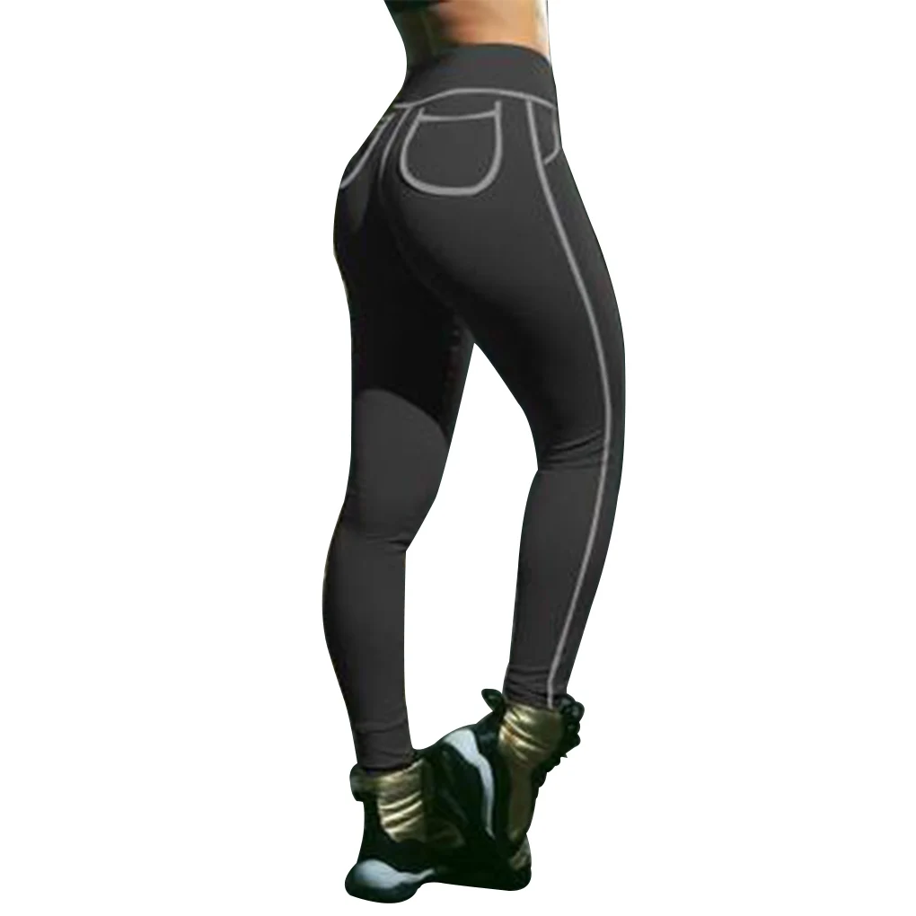 Женские компрессионные брюки Леггинсы эластичные пикантные с карманом для тренировки Push подчеркивающие бедра леггинсы