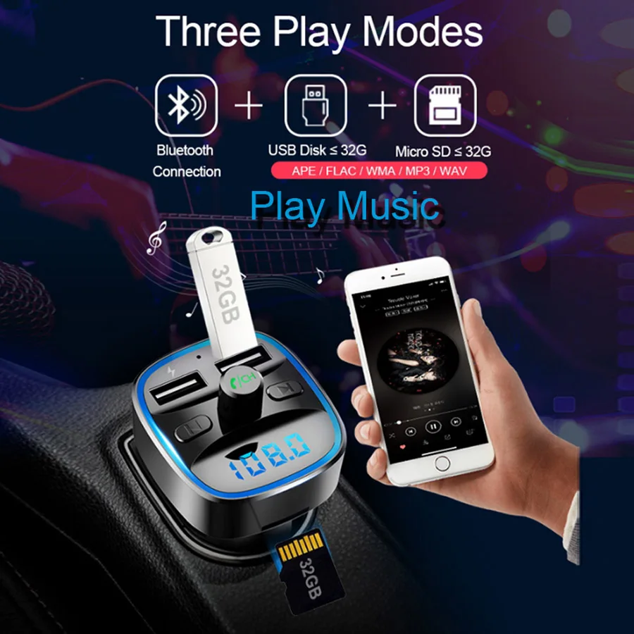 XCGaoon автомобильное зарядное устройство для iPhone мобильный телефон Handsfree FM