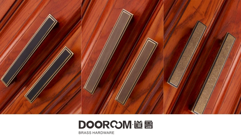 Dooroom латунная мебель ручки шкаф комод дверь шкафа Европейский Американский современный китайский черный тянет