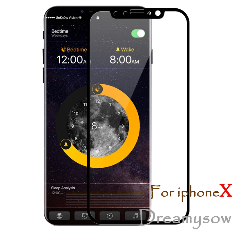 9H полное покрытие закаленное стекло черный и белый для iPhone X 8 7 6 6s plus 5 5S 5c SE XSMAX XR защитная пленка