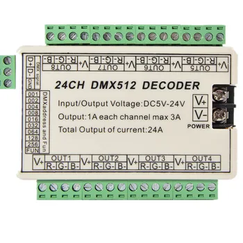 

Led controller 24CH DMX512 decoder constant voltage DC5V-24V