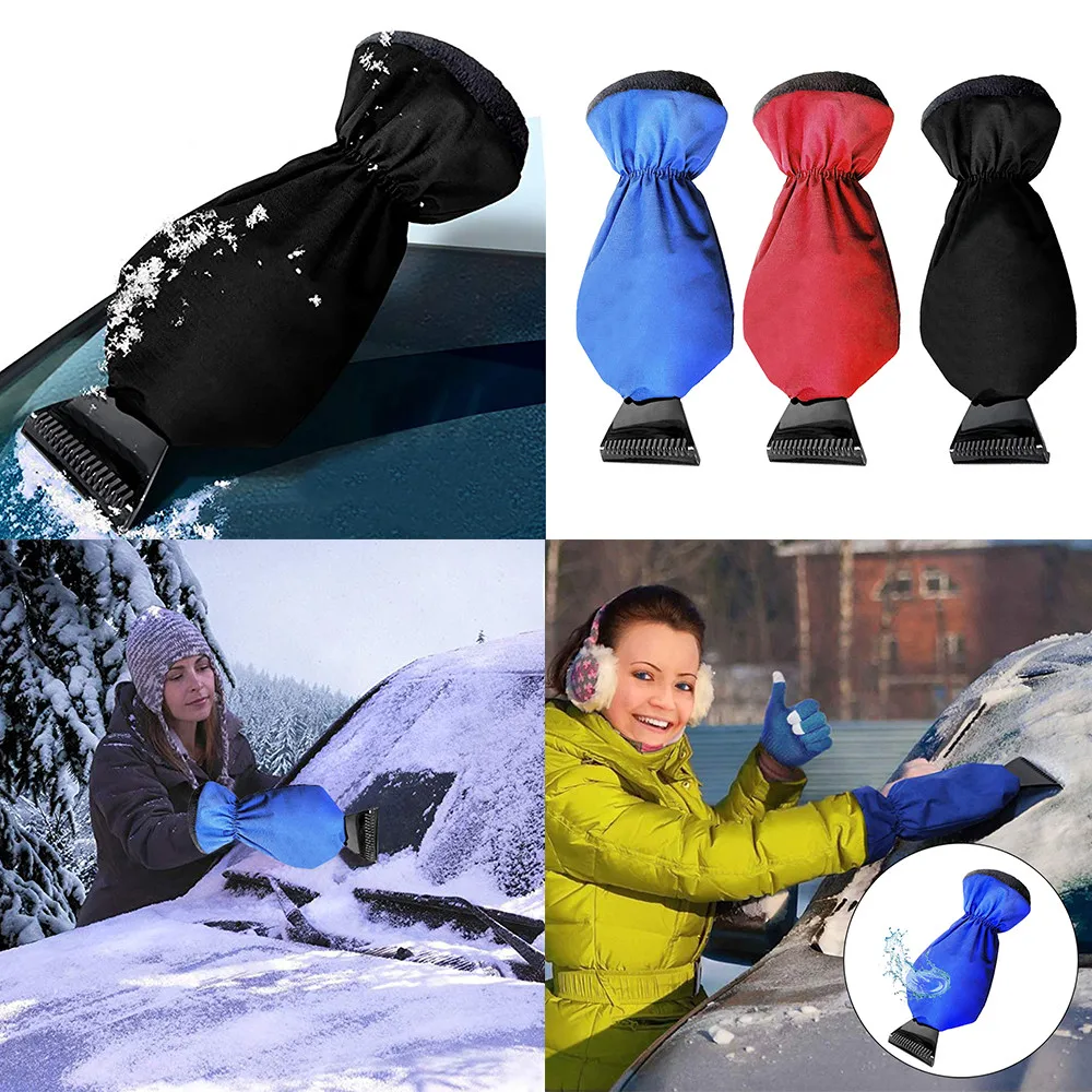 

Car Vehicle Durable Warm Gloves Scraper Snow Ice Brush Shovel Removal For Winter Outdoor Household Cleaning Brush Drop Shipping