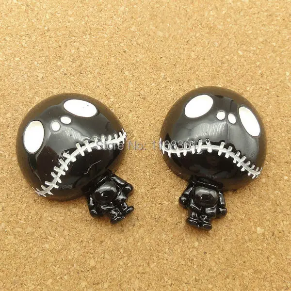 

5pcs/lot resin flat back Halloween black ghost 28mm Cabochons Hair Bow Center DIY Christmas decration C119-2