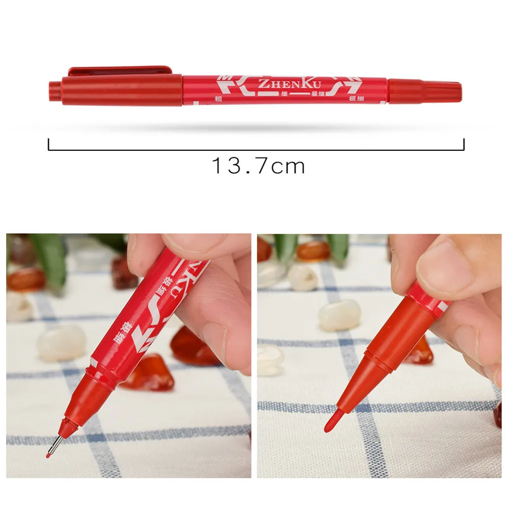 12pcs Tattoo Pen Tattoo Skin Marker Marking Scribe Pen Fine Tip Non-Sterile Disposable Skin Marking Pens
