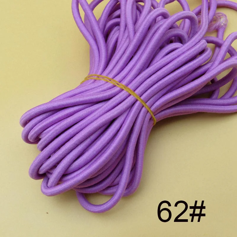 20 м 5 мм экологически чистый круглый эластичный шнур мягкие эластичные ленты Веревка для детской одежды пояс для брюк DIY аксессуары для одежды - Цвет: 62