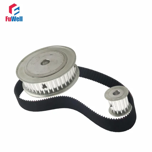 HTD5M Reduction Timing Belt Pulley Set 12T60T 15/51 Ratio 80mm Center Distance Gear Kit Shaft