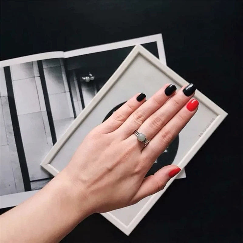 

925 Sterling Silver Gray Smoke Crystal Natural Stone Ring Wedding&Engagement Vintage Ring 2018 New Arrival Gift