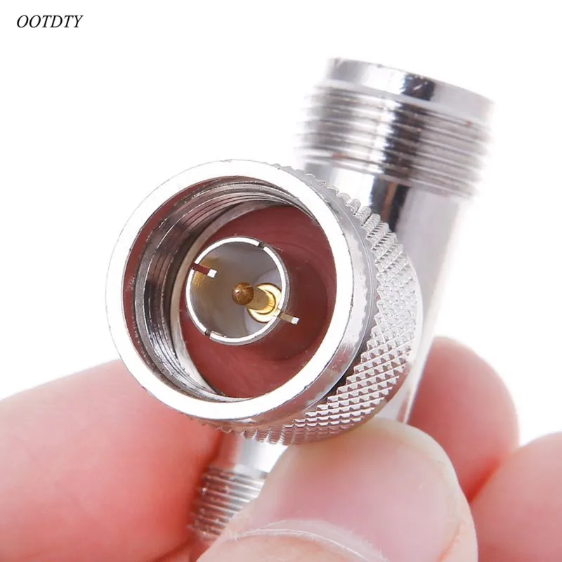 OOTDTY T Shape N Male To 2 Female Triple RF коннектор 3 полосный коаксиальный адаптер|Соединители| |