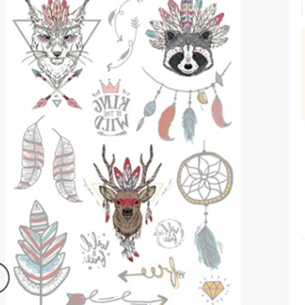 Disposable Flash Tatoo Beauty Decal Removable Sticker Temporary Tattoo Stickers Waterproof Geometric Fake Tattoos | Красота и