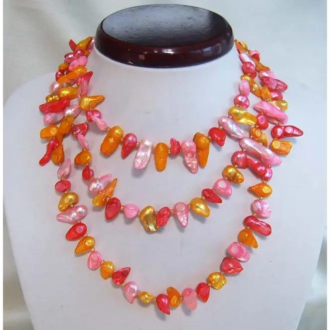 

Unique Pearls jewellery Store 150cm Long Multicolor Real Freshwater Pearl Necklace Perfect Wedding Party Women Gift