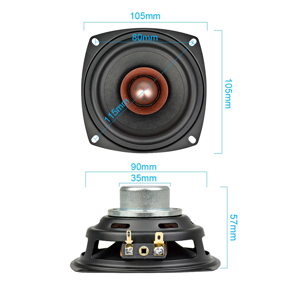 AIYIMA 2Pcs 4Inch Audio Portable Speakers Full