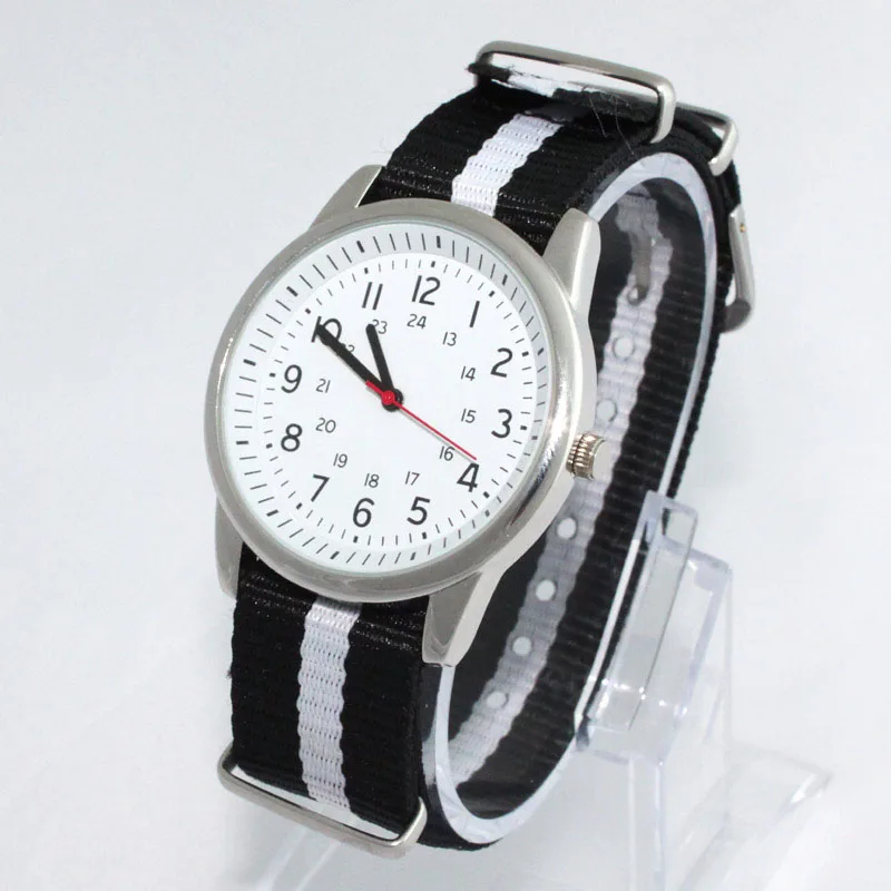Высокое качество для мужчин мальчик для женщин часы дамы студент часы 20 мм нейлон часы ткань ремешок Мода кварцевые наручные часы U46F2 - Цвет: 21