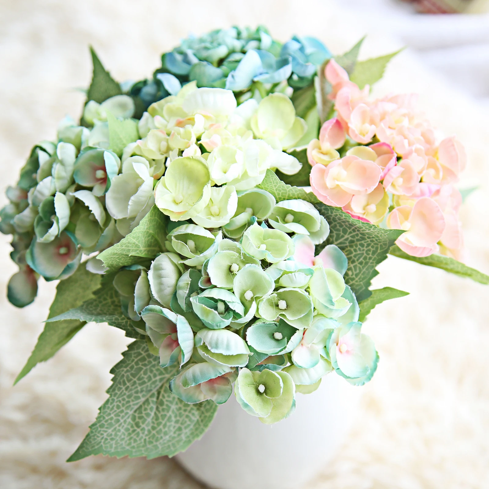 Artificial Fake Flower Carnations Floral Wedding Bouquet-Bridal Hydrangea 9