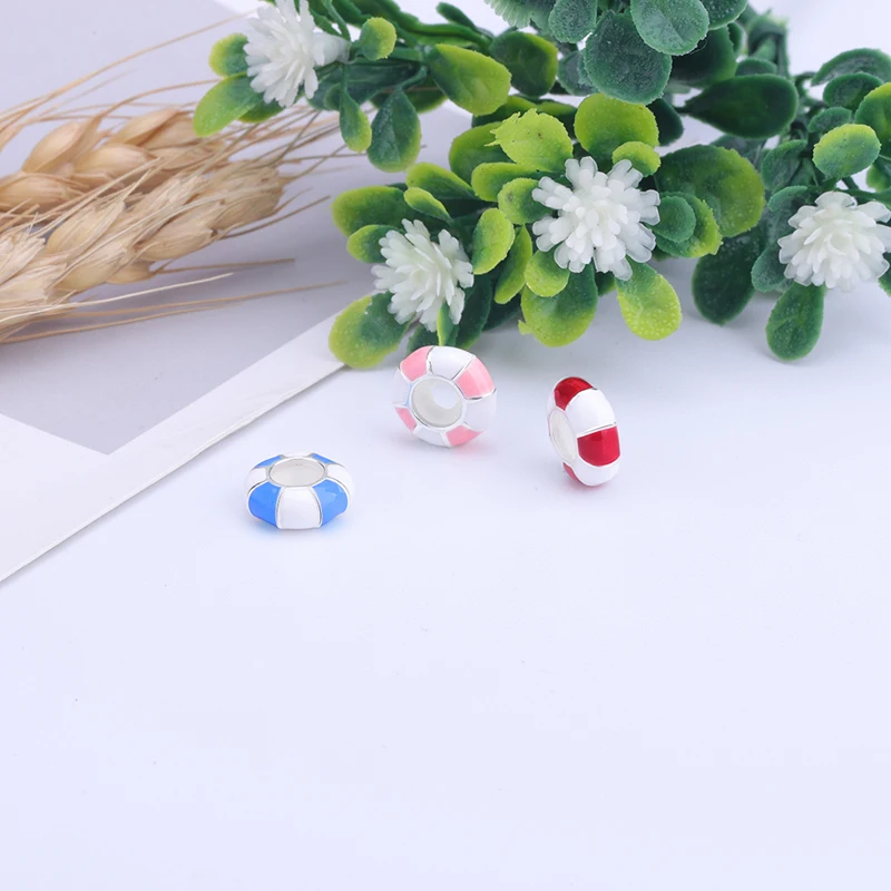 Аутентичные 925 пробы серебряные Гладкие Круглые бусины пробки для изготовления