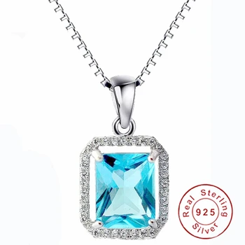 

BeBe Kitty Necklaces Pendant Real 925 Silver Rhodium Plated Blue Austrian Crystals Classic Style for Women Jewelry Fashion Gifts