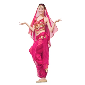 

SYB 2016 NEW Belly dance clothes costume belly dance set indian dance wear 4pcs Top & Pant & Belt & Headband
